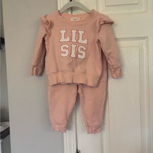 Lil Sis Pink Baby Set Size 6-12 months